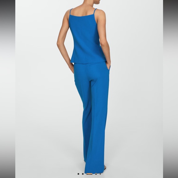 MANGO Halter Neck Gilet Buttons Sleeveless Suit Vest Blazer Royal Blue - Picture 4 of 10